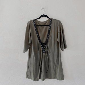 Front-Tie Tunic Dress